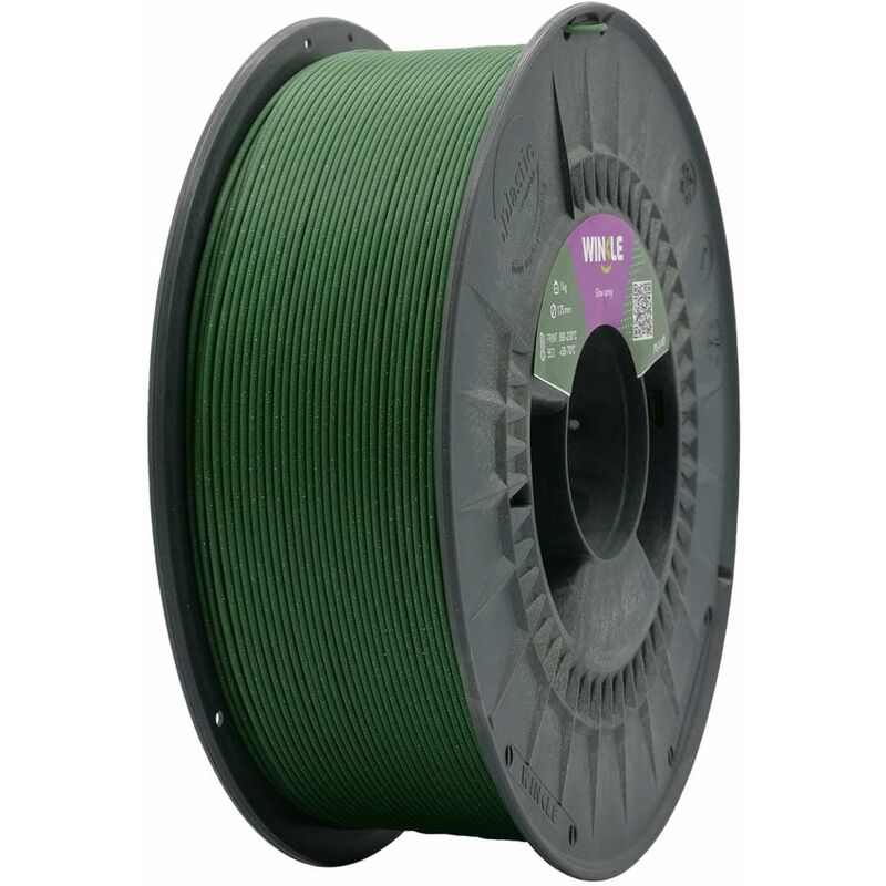 Image of Filamento pla Glow Army pla 1,75 mm Filamento Stampa Stampante 3D Filamento 3D Colore Verde con Particelle Bobina 1000gr - Winkle