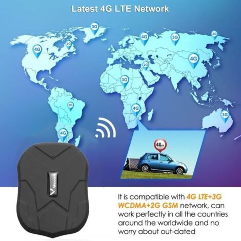 Winnes TK905 4G Traceur GPS Voiture étanche sans Abonnement Suivi en Temps réel GPS Tracker Localisateur Antivol de Voiture Moto