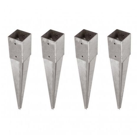Winox – Support pied à enfoncer pour poteau 9x9 cm – Lot de 4 – Galvanisé à chaud – Fixation rapide – Hauteur 750 mm – Compatible bois et béton