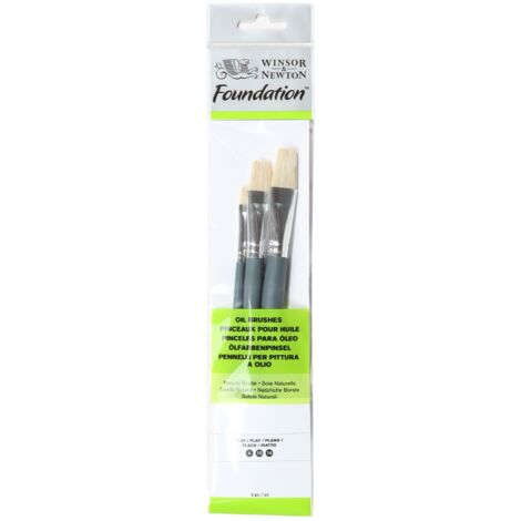 Winsor&Newton - Foundation 3 Pennelli Olio - Flat 4,10,14