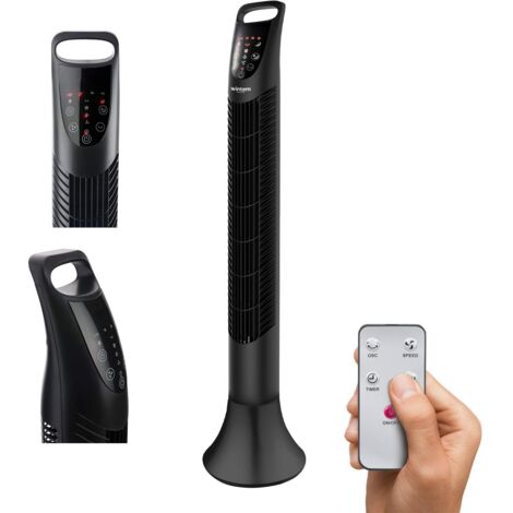 Wintem Ventilatore Verticale 40W con Telecomando, Regolazione Velocità e Oscillazione, 2 Ventilazioni