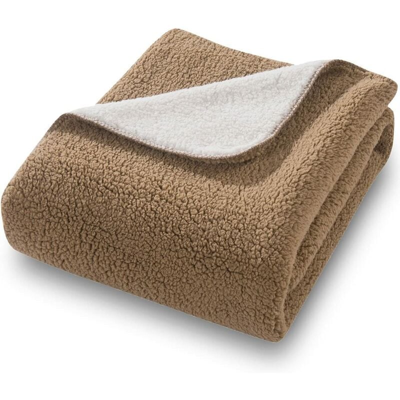 

Manta Suave de Microfibras para Sofá y Cama Cálida y Transpirable Acogedora y Ligera Tamaño Individual 130 x 150cm, niños Mantas, Color Camel