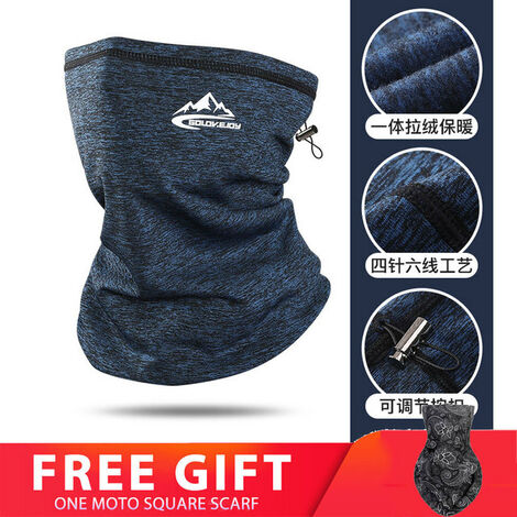 Winter Motorrad Thermische Sturmhauben Schal Motorrad Headwear Neck Fleece Kappe Gesicht Schild Balaclava Winddicht Warme Moto Maske,DTJ05 blue