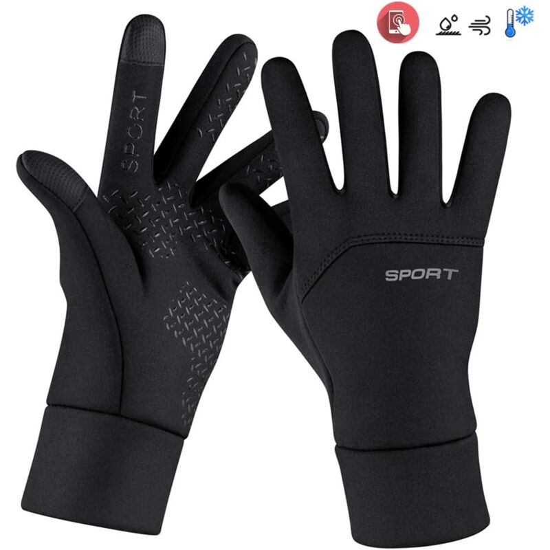 Winter Touch Screen Heated Gloves, Reflective Cycling Gloves for Men and Women, Non-Slip Sports Gloves for Cycling Motorcycle Climbing(XL)