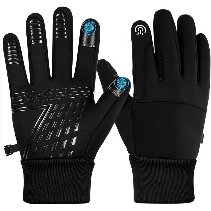 Winter waterproof cycling gloves/ski gloves for men and women, anti-slip waterproof touchscreen cycling gloves, warm winter gloves for motorcycling,