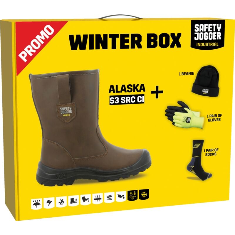 Winter Box Bottes de sécurité en cuir fourrées alaska S3 src ci - promoalask Safety Jogger