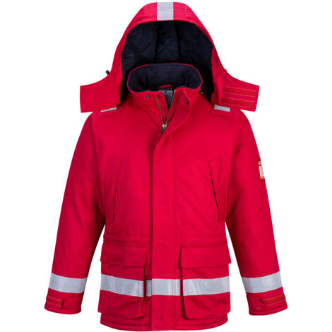 Winterparka Fr Antistatik Farbe: Rot Größe M - Portwest