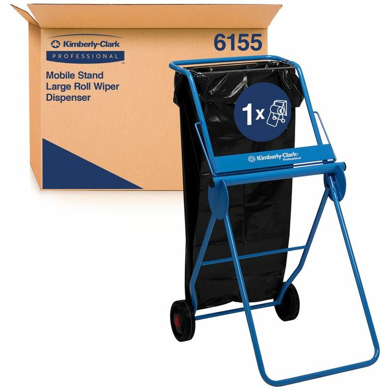 kimberly clark professional mobile stand large roll wiper dispenser 6155 - blue - blue