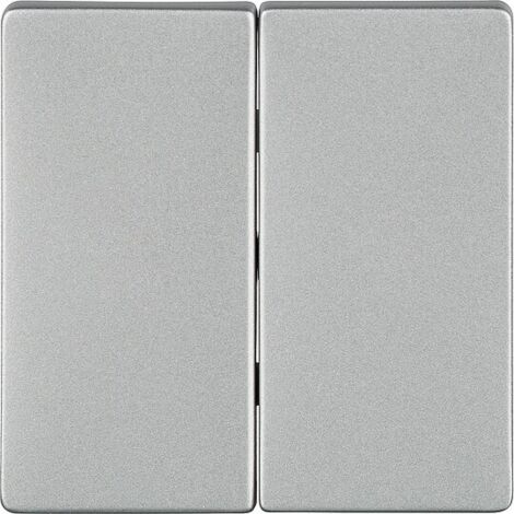 Wippe-2fach neutral aluminiummetallic/ 55 mm x 55 mm Schutzart IP20