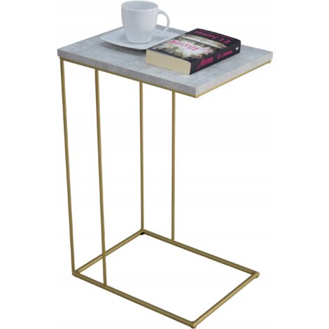 Wire Beistelltisch Golden Concrete Light