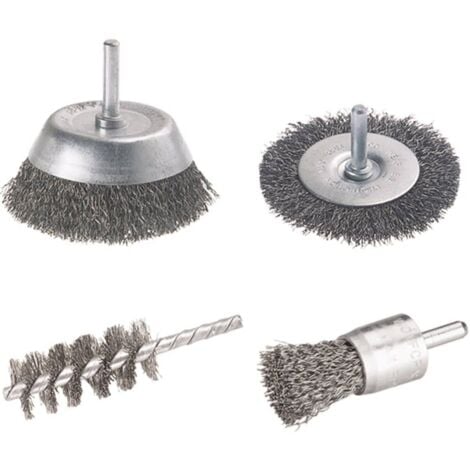 4 Piece Twist Knot Wire Wheel Cup Brush Set Kit For 115mm Angle Grinder UK