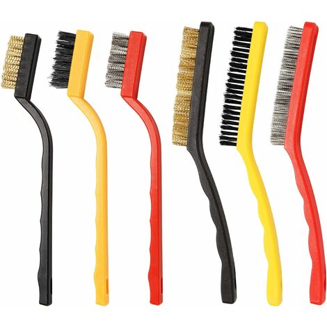 Orchip Small Wire Brush Set, Wire Brushes for Cleaning Rust Removal, Brush  Types Stainless Steel Brush for Cleaning, Brass Metal Brush, and Nylon