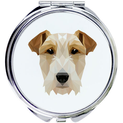 Wire Fox Terrier - Spiegel mit Foto und geometrischer Aufschrift von Art-Dog