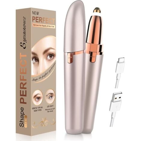 AIPERQ Wire Hair Removal, Eyebrow and Hair Epilator for Women: Eyebrow Epilator Women Vinmall Electric Shaver Women - Eyebrow Trimmer with Built-in LED Light for Facial Hair Removal