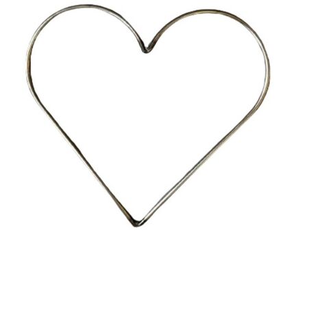 Wire Heart 30 cm Garden Wall Art - L30 x H30 cm - Bare Metal/Ready to Rust