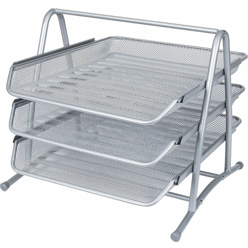 Wire Mesh 3-Tier Letter Tray Silver - Offis