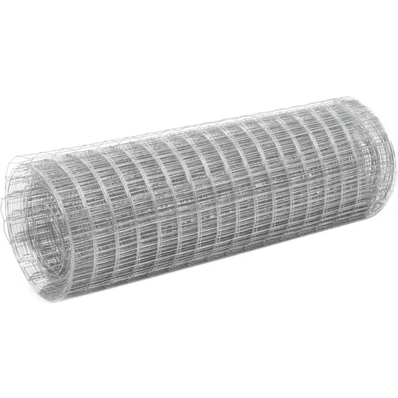 Chicken Wire Fence Galvanised Steel 10x0.5 m Silver Vidaxl