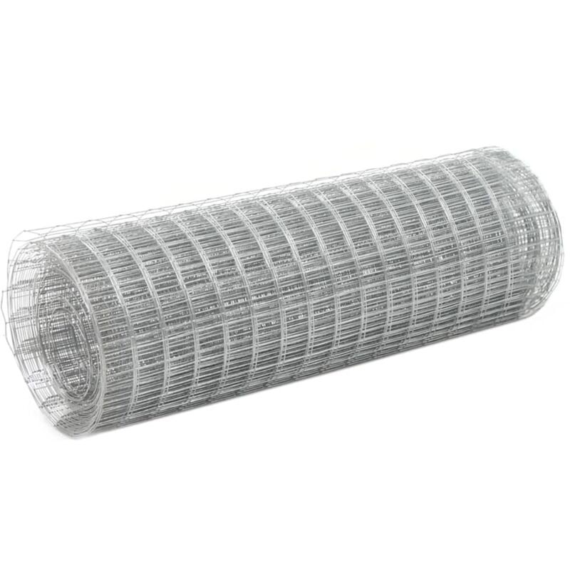 Chicken Wire Fence Galvanised Steel 10x0.5 m Silver Vidaxl