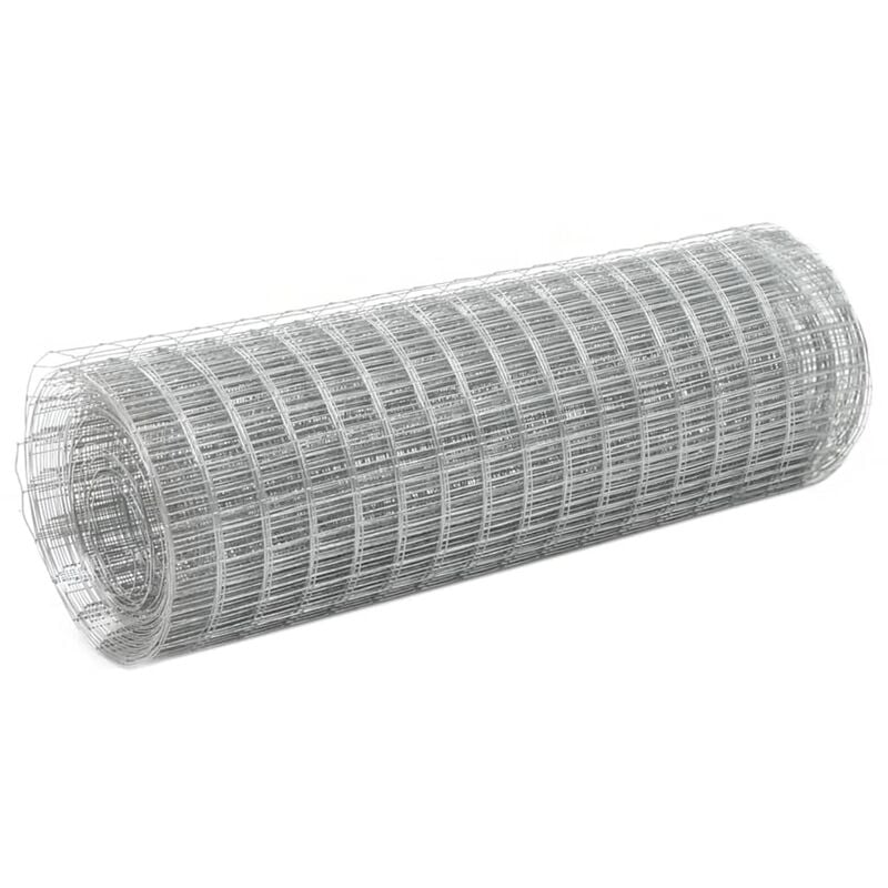 Chicken Wire Fence Galvanised Steel 10x0.5 m Silver vidaXL