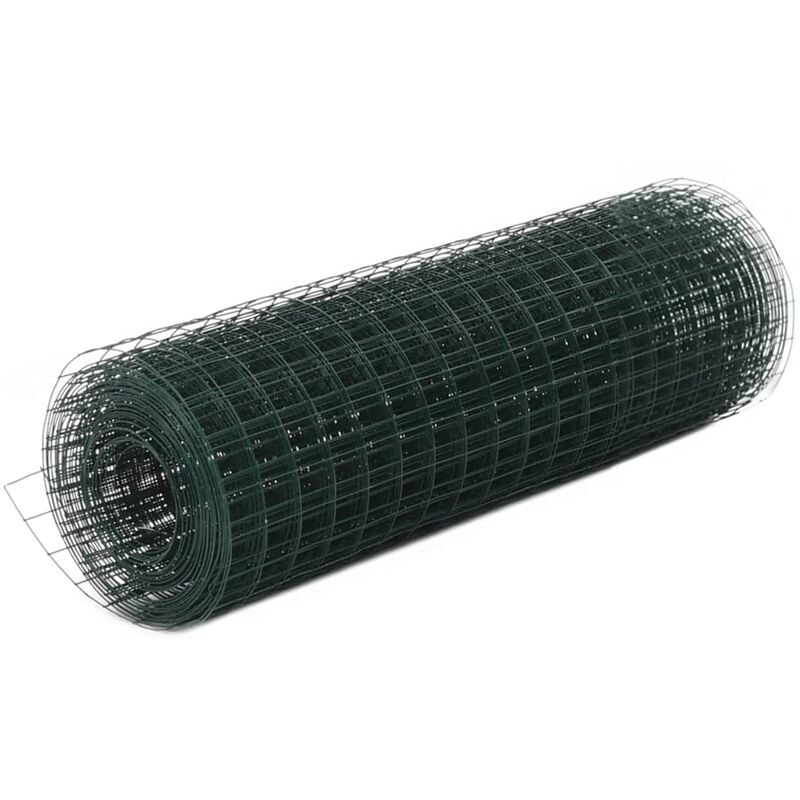 Vidaxl - Chicken Wire Fence Steel with pvc Coating 10x0.5 m Green