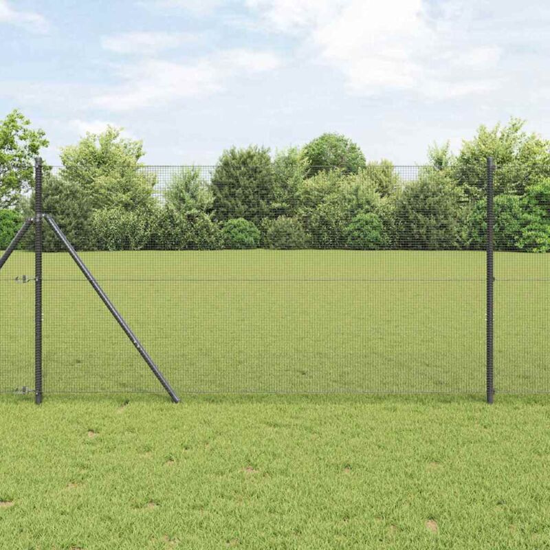 Welded Wire Fence Grey 1.4 X 10 M Steel Vidaxl