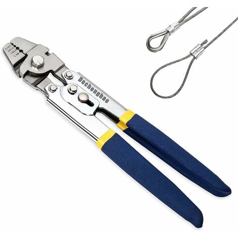 Fishing Crimping Pliers Heavy Duty + 500pcs Crimp Sleeves Set Hand Crimper  Plier Set Wire Rope Crimpers Fishing Tackle Pliers Built-in Wire Cutters