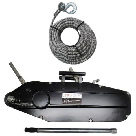 Wire Rope Pulling Hoist Winch 5400KG (ACE 5.4T Lifting 8T Puller with 20M Rope)