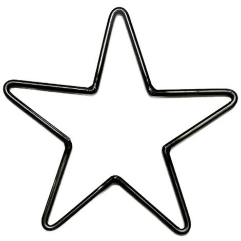 Wire Star 22 cm Garden Wall Art - L22 x H22 cm - Bare Metal/Ready to Rust