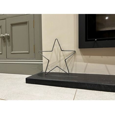 Wire Star 30 cm Garden Wall Art - L30 x H30 cm - Bare Metal/Ready to Rust