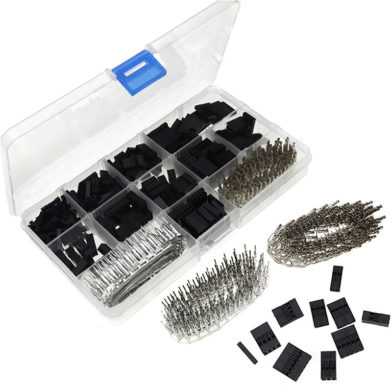 

Wire total 620PCS / caja electrica de 2,54 mm Conectores terminal de patilla con caja de almacenamiento portatil, Negro