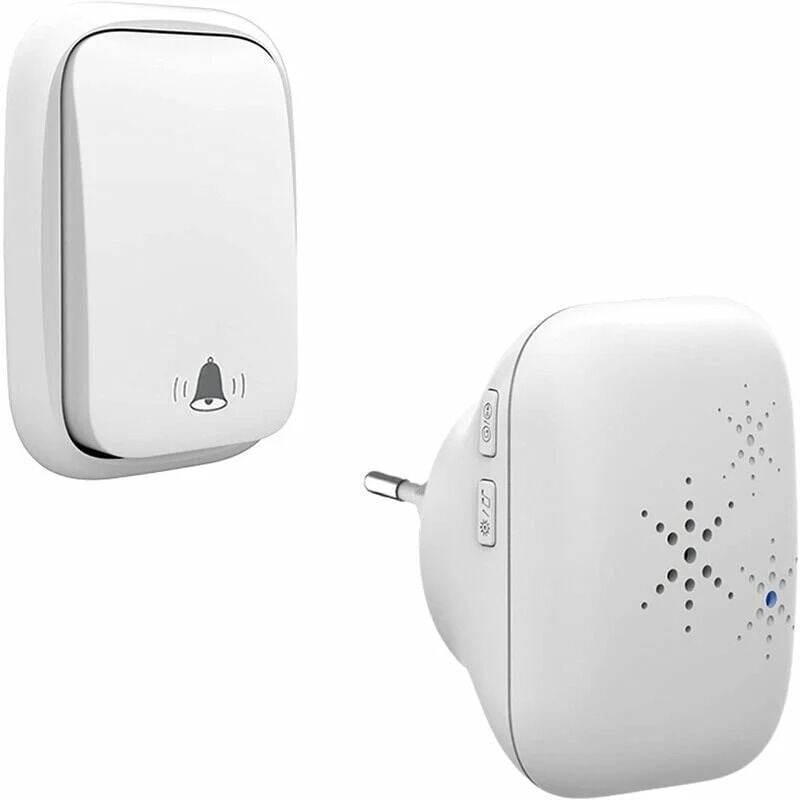 Wireless and batteryless doorbell outdoor waterproof ip 65 snow rain humidity, white