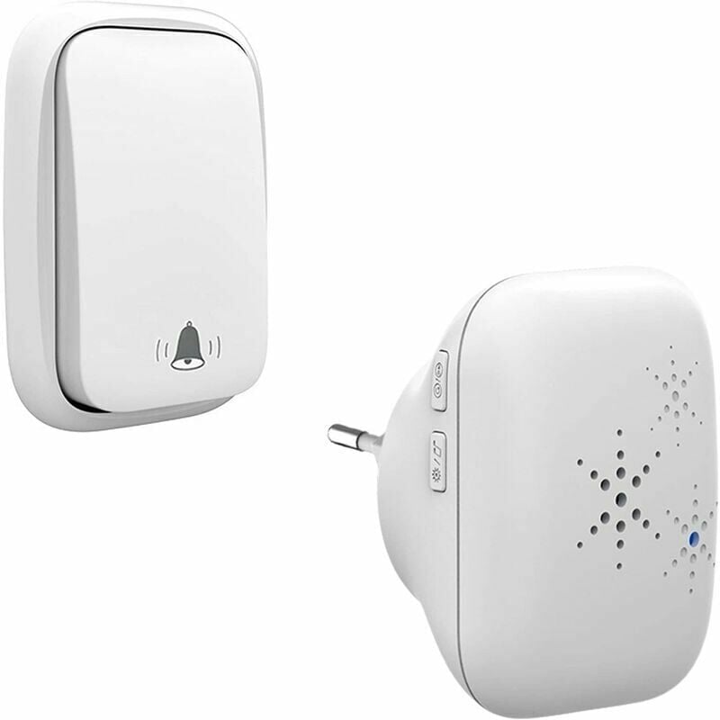 Wireless and batteryless doorbell outdoor waterproof ip 68 snow rain humidity, white