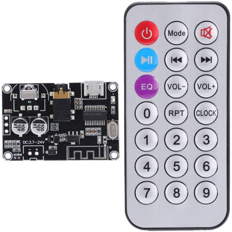 Wireless Bluetooth 5.0 Audio Receiver with Built-in Decoder and Professional Stereo Amplifier, Module for Car and Home Audio System with Remote Control XY-WRBT and Type-C Interface.