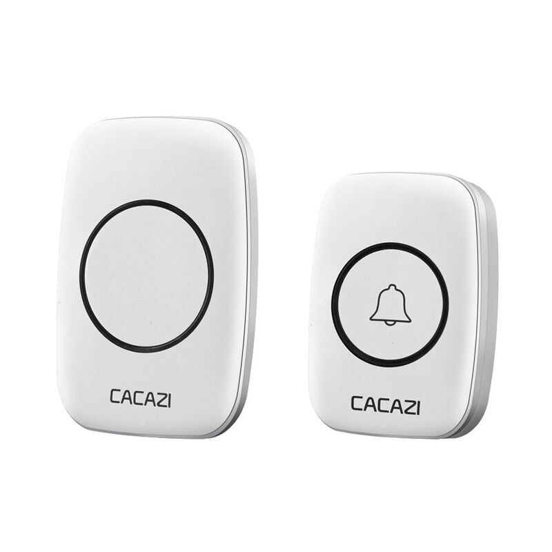 Wireless doorbell, 300m waterproof, electronic doorbell, doorbell kit with 1 plug-in receiver, wireless doorbell kit with led flash 1 piece(White)