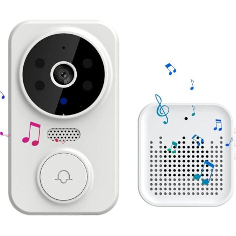Wireless Doorbell Camera - Anti-theft Visual Doorbell for Home - HD Night Vision, Human Motion Detection, 2.4 GHz WiFi