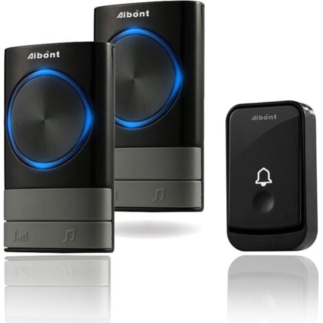 Wireless Doorbells, 45 Melodies 5-Volume Levels, IP55 Waterproof Wireless Chime, Chime Kit with 300 Meters, LED Flash, 2 Plug-in Receivers