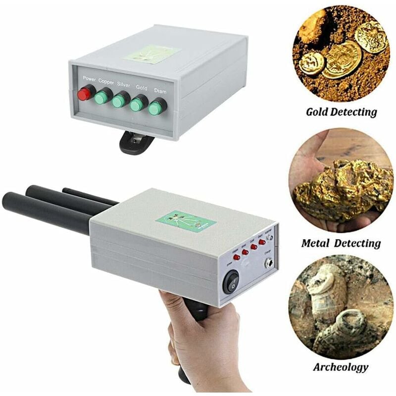 Détecteur de métaux portatif longue portée 1000 m - Haute précision - Double échantillon - Or argenté et cuivre Détecteur de métaux - 12 v