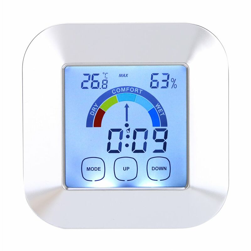 Wireless Indoor Thermometer, Humidity Gauge Temperature And Humidity Monitor Digital Hygrometer With Touch Screen And Magnetic Back