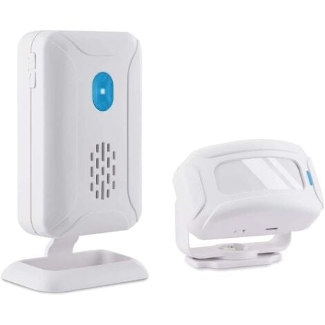 Wireless Infrared Passage Detector - With 32 Different Melodies - For Business Hotel and Home - White - 1 Transmitter and 1 Receiver