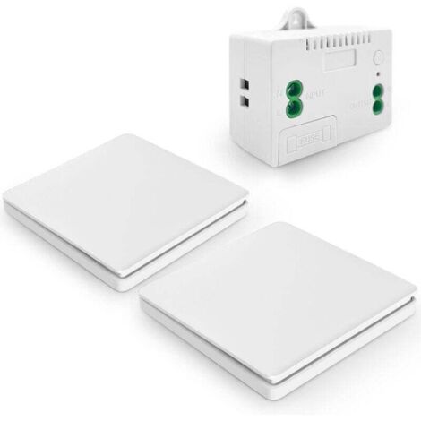 Wireless Kinetic Lighting Switch, Wall Panel Remote Control Switch and 10A Relay Receiver Controller with Fuse, No Battery Self-Generating Switch