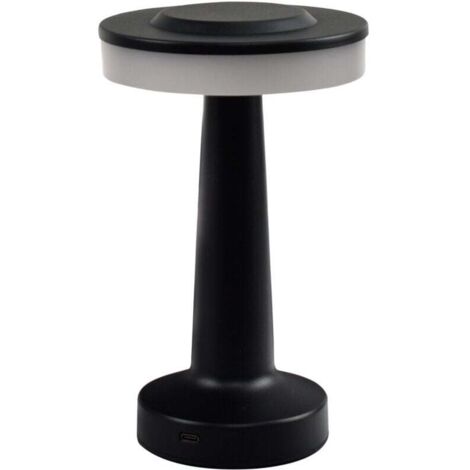 Wireless LED desk lamp, matte black, 12.5 x 12.5 x 20.5 cm, 1 piece, 2 W, 3 tones, portable wireless lamp with touch sensor