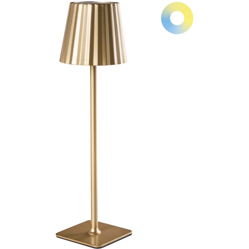 Image of Wireless Table Lamp Gold Metal Indoor&hellip;