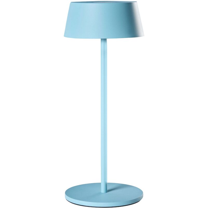 Image of Wireless Table Lamp Blue Metal Indoor&hellip;