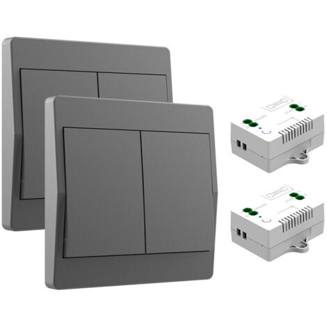 Wireless Light Switch Kit – Battery-Free, Easy Installation, Remote Control for Lamps and Lights, Gray
