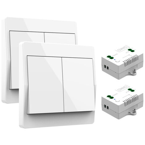 Wireless Light Switch Kit – Battery-Free, Easy Installation, Remote Control for Lamps and Lights, White