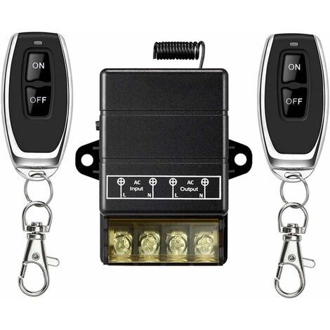 NICEONE Wireless Relay Switch,328FT 220V/230V/240V /40A Relay Wireless RF Switch for Household Appliances, Pump, Ceiling Lights and Equipment (Remote Switch Black) HIASDFLS