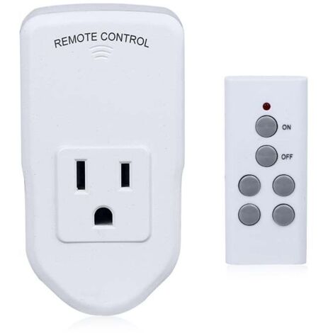 Wireless Remote Control Power Socket, Suitable for Lamps, Fans, String Lights, Small Appliances, Long Distance, White, 10A/1200W, 1 Remote Control + 1 Socket (without