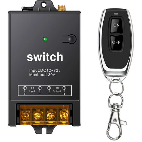Wireless Remote Control Switch 12v Single Circuit DC Wireless Switch Remote Control Switch (Black)