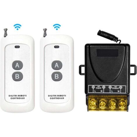 Wireless Remote Switch, AC 110V/220V/230V/240V RF Remote Control Switch, 433 MHz Wireless RF Module Receiver for Water Pump, Security Industries