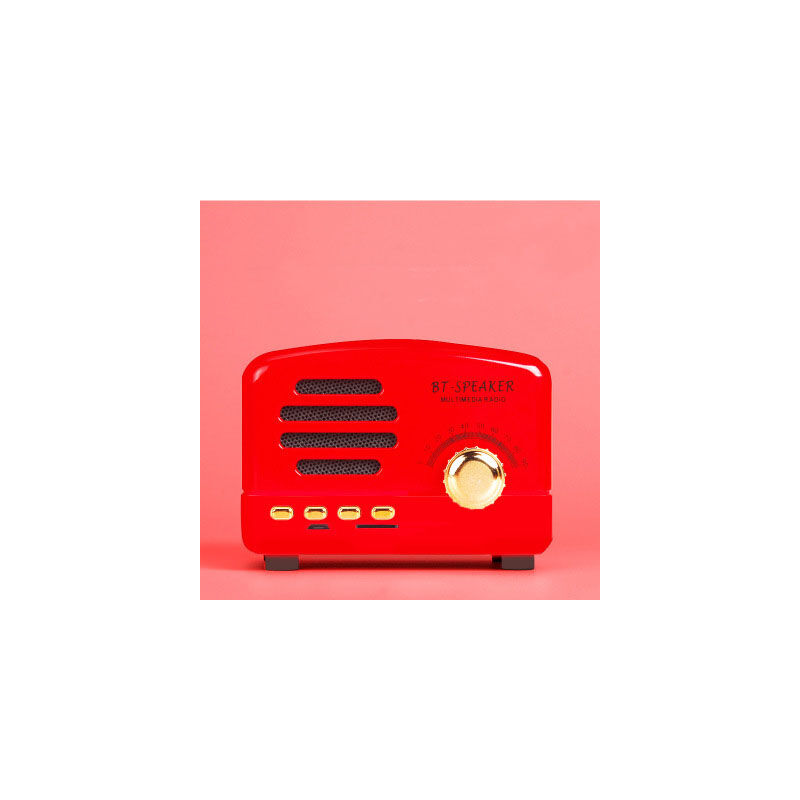 Wireless Retro Bluetooth Speaker, Outdoor Portable Retro Speaker, Rechargeable Mini Speaker (Red)